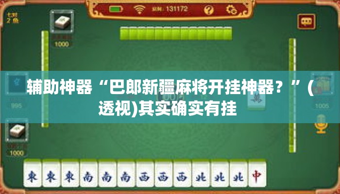 辅助神器“巴郎新疆麻将开挂神器？”(透视)其实确实有挂 