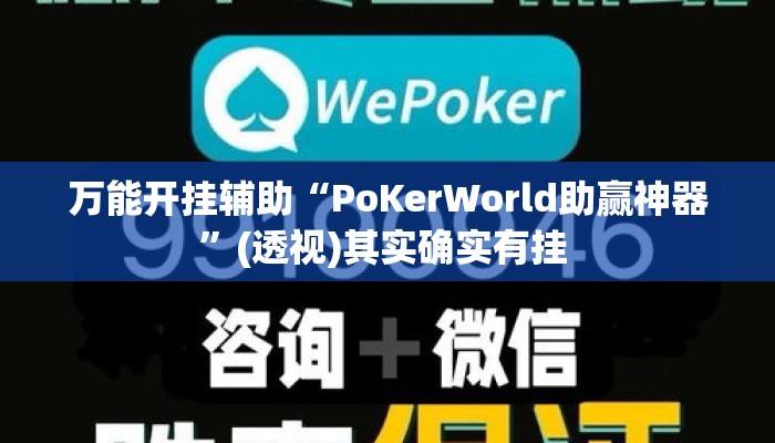 万能开挂辅助“PoKerWorld助赢神器”(透视)其实确实有挂 