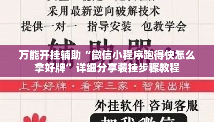 万能开挂辅助“微信小程序跑得快怎么拿好牌”详细分享装挂步骤教程