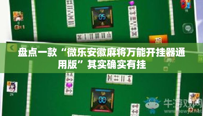 盘点一款“微乐安徽麻将万能开挂器通用版”其实确实有挂