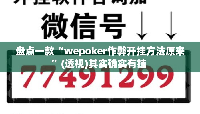 盘点一款“wepoker作弊开挂方法原来”(透视)其实确实有挂 