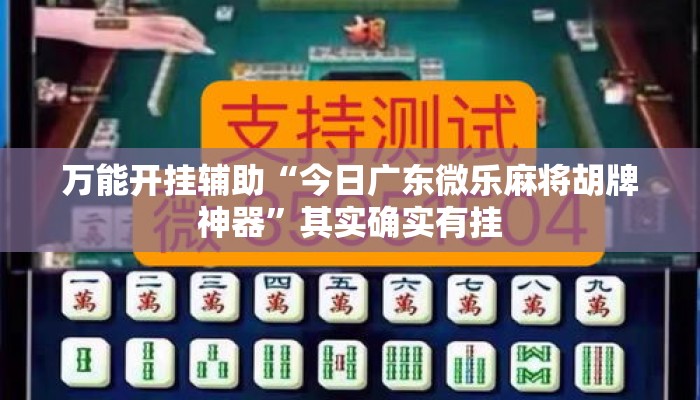 万能开挂辅助“今日广东微乐麻将胡牌神器”其实确实有挂