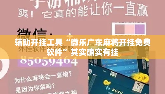 辅助开挂工具“微乐广东麻将开挂免费软件”其实确实有挂