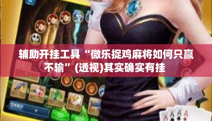 辅助开挂工具“微乐捉鸡麻将如何只赢不输”(透视)其实确实有挂 
