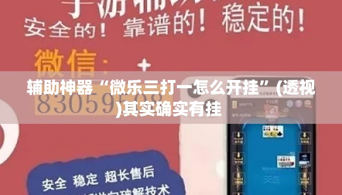 辅助神器“微乐三打一怎么开挂”(透视)其实确实有挂 