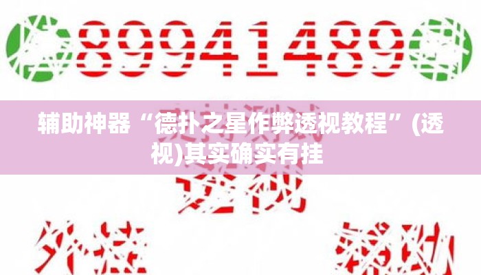 辅助神器“德扑之星作弊透视教程”(透视)其实确实有挂 
