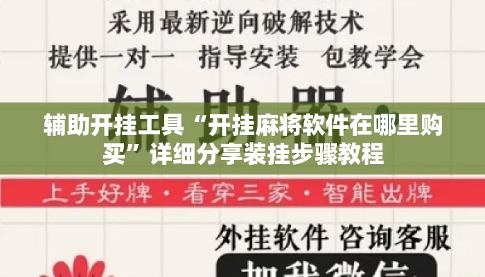 辅助开挂工具“开挂麻将软件在哪里购买	”详细分享装挂步骤教程