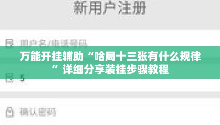 万能开挂辅助“哈局十三张有什么规律”详细分享装挂步骤教程