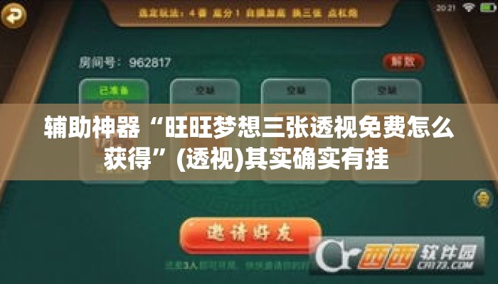 辅助神器“旺旺梦想三张透视免费怎么获得”(透视)其实确实有挂 