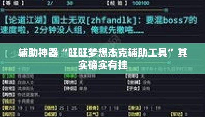 辅助神器“旺旺梦想杰克辅助工具	”其实确实有挂