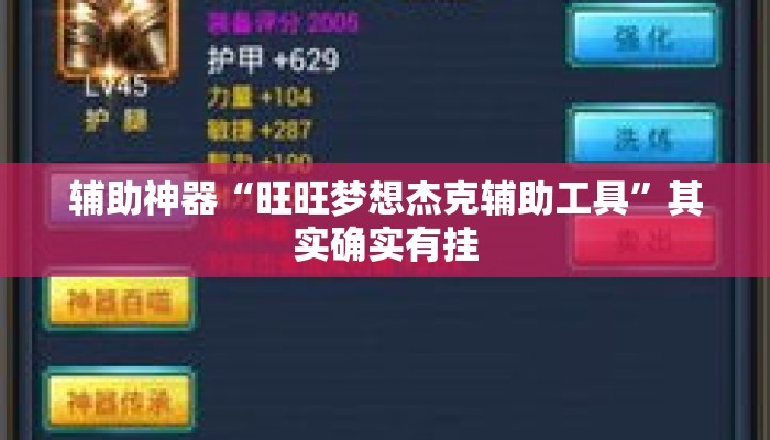 辅助神器“旺旺梦想杰克辅助工具”其实确实有挂