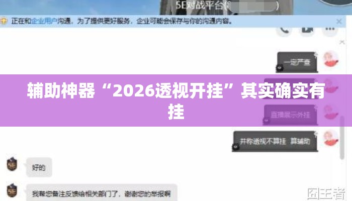 辅助神器“2026透视开挂”其实确实有挂