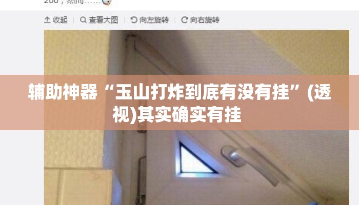 辅助神器“玉山打炸到底有没有挂”(透视)其实确实有挂 
