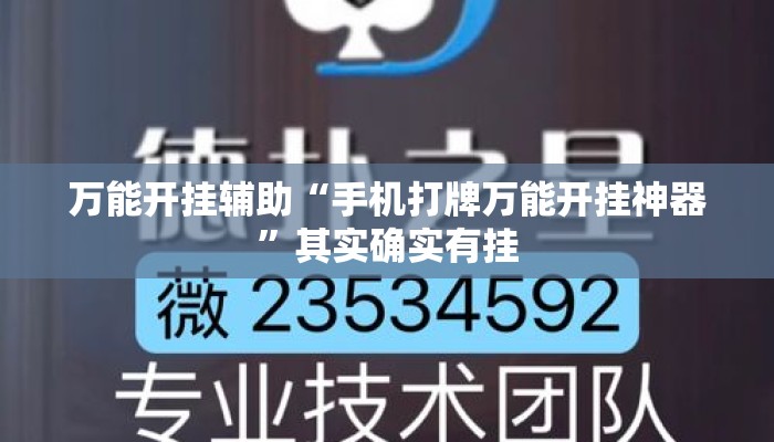 万能开挂辅助“手机打牌万能开挂神器	”其实确实有挂