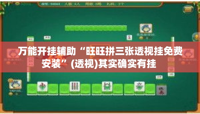 万能开挂辅助“旺旺拼三张透视挂免费安装	”(透视)其实确实有挂 