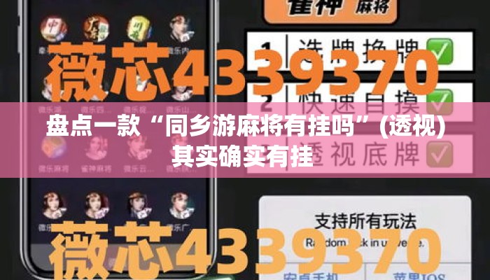 盘点一款“同乡游麻将有挂吗	”(透视)其实确实有挂 