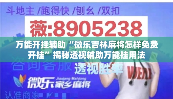 万能开挂辅助“微乐吉林麻将怎样免费开挂”揭秘透视辅助万能挂用法
