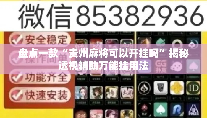 盘点一款“贵州麻将可以开挂吗	”揭秘透视辅助万能挂用法