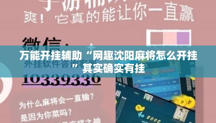 万能开挂辅助“网趣沈阳麻将怎么开挂	”其实确实有挂