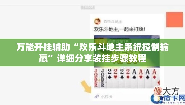 万能开挂辅助“欢乐斗地主系统控制输赢	”详细分享装挂步骤教程