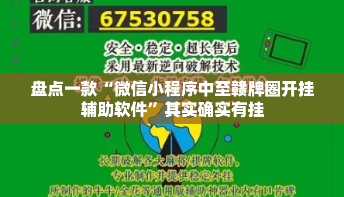 盘点一款“微信小程序中至赣牌圈开挂辅助软件”其实确实有挂