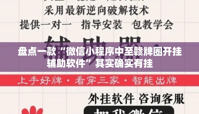 盘点一款“微信小程序中至赣牌圈开挂辅助软件”其实确实有挂
