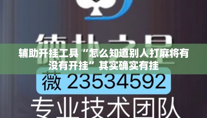 辅助开挂工具“怎么知道别人打麻将有没有开挂”其实确实有挂