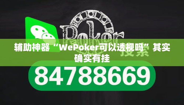 辅助神器“WePoker可以透视吗”其实确实有挂