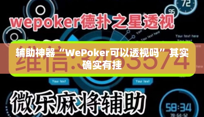 辅助神器“WePoker可以透视吗”其实确实有挂