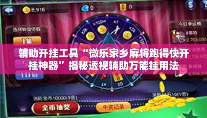 辅助开挂工具“微乐家乡麻将跑得快开挂神器”揭秘透视辅助万能挂用法
