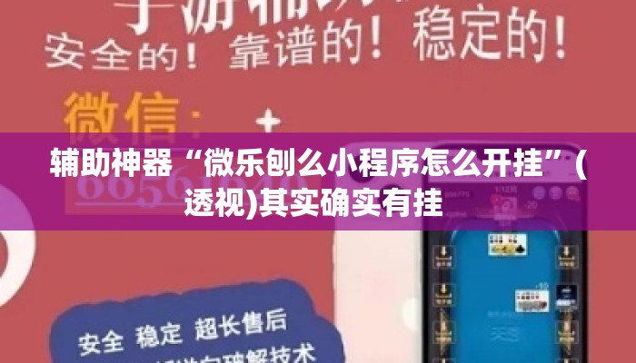 辅助神器“微乐刨么小程序怎么开挂”(透视)其实确实有挂 