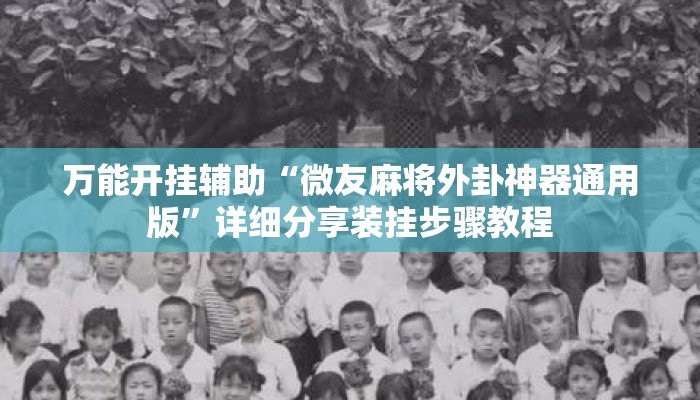 万能开挂辅助“微友麻将外卦神器通用版”详细分享装挂步骤教程