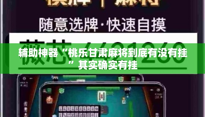 辅助神器“桃乐甘肃麻将到底有没有挂”其实确实有挂