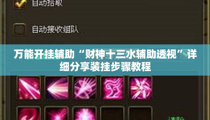 万能开挂辅助“财神十三水辅助透视	”详细分享装挂步骤教程