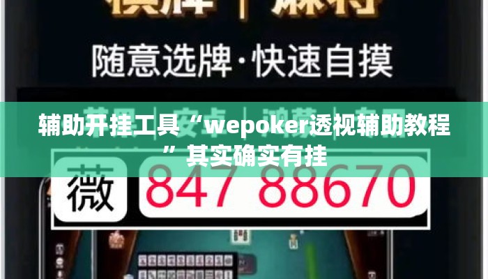 辅助开挂工具“wepoker透视辅助教程	”其实确实有挂
