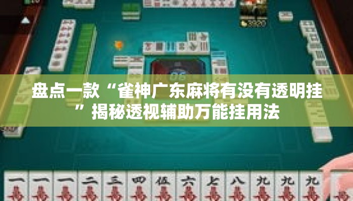 盘点一款“雀神广东麻将有没有透明挂	”揭秘透视辅助万能挂用法