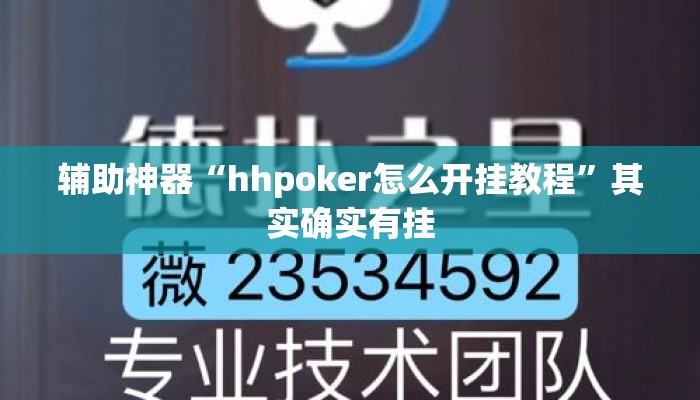 辅助神器“hhpoker怎么开挂教程”其实确实有挂