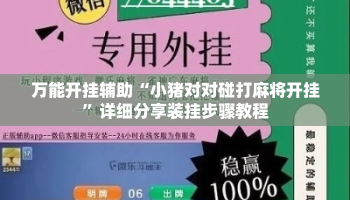 万能开挂辅助“小猪对对碰打麻将开挂”详细分享装挂步骤教程