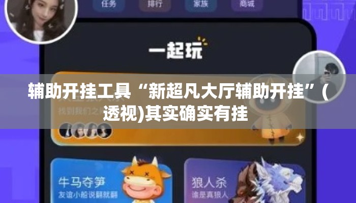 辅助开挂工具“新超凡大厅辅助开挂”(透视)其实确实有挂 