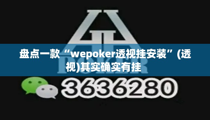 盘点一款“wepoker透视挂安装”(透视)其实确实有挂 