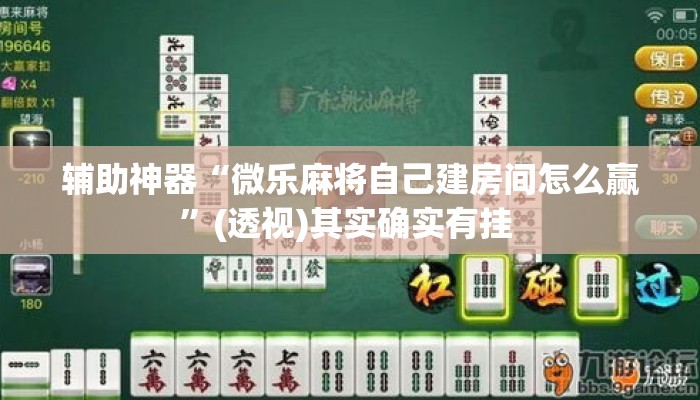 辅助神器“微乐麻将自己建房间怎么赢”(透视)其实确实有挂 