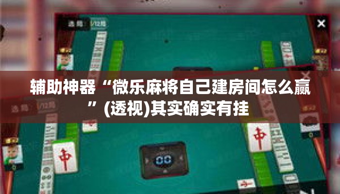 辅助神器“微乐麻将自己建房间怎么赢”(透视)其实确实有挂 