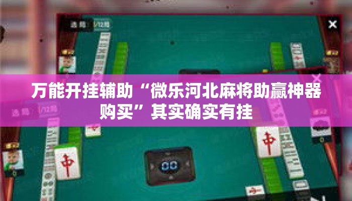 万能开挂辅助“微乐河北麻将助赢神器购买	”其实确实有挂