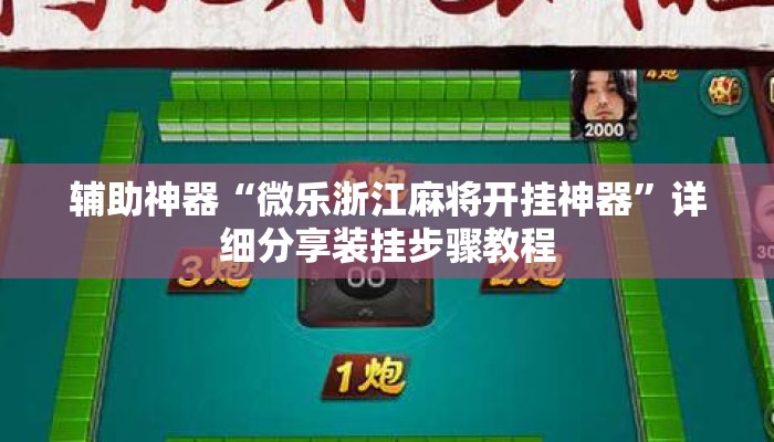辅助神器“微乐浙江麻将开挂神器	”详细分享装挂步骤教程