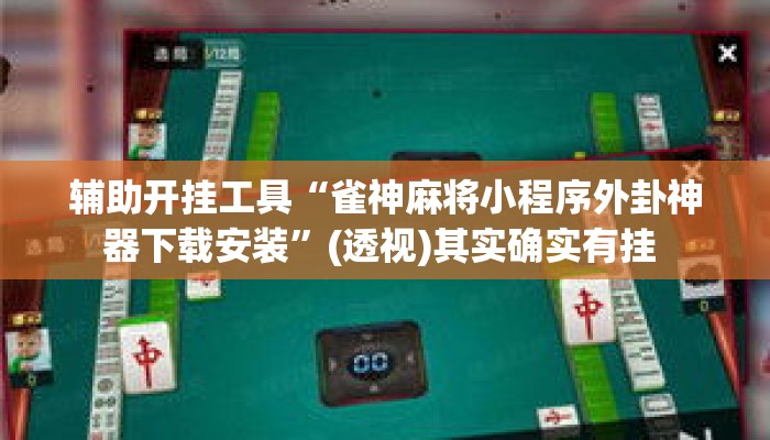 辅助开挂工具“雀神麻将小程序外卦神器下载安装”(透视)其实确实有挂 
