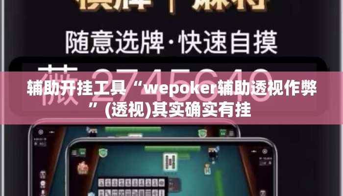 辅助开挂工具“wepoker辅助透视作弊”(透视)其实确实有挂 