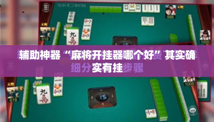 辅助神器“麻将开挂器哪个好”其实确实有挂