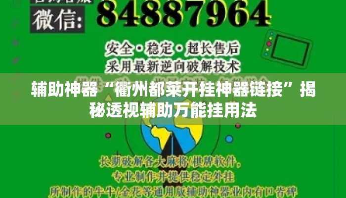辅助神器“衢州都莱开挂神器链接”揭秘透视辅助万能挂用法