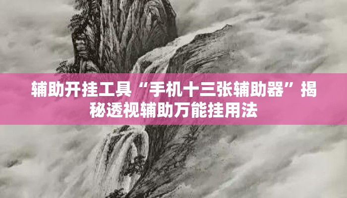 辅助开挂工具“手机十三张辅助器”揭秘透视辅助万能挂用法