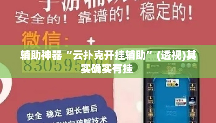 辅助神器“云扑克开挂辅助	”(透视)其实确实有挂 